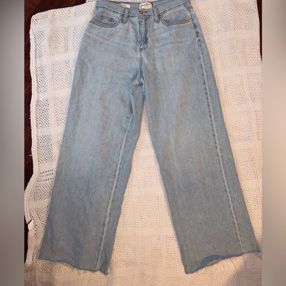 Relaxed wide leg light wash jeans from target
